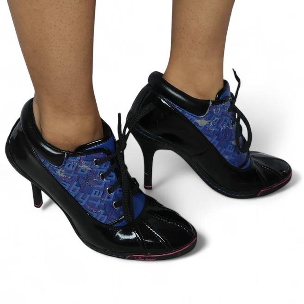 BABY PHAT heeled sneakers lace-up w blue patterned lining